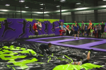 Groups of Kids Jumping onto the Big Air Bag